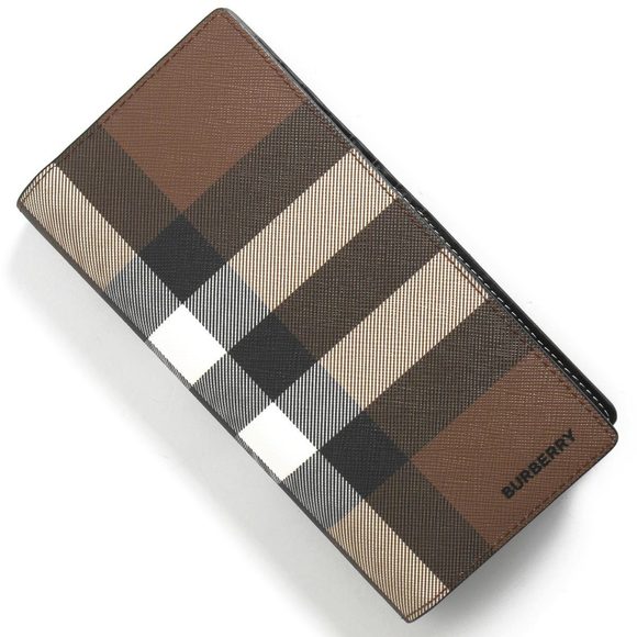 Burberry Long Wallet Cavendish Giant Check Dark Birch Brown MS CAVEMDISH - Picture 1 of 5